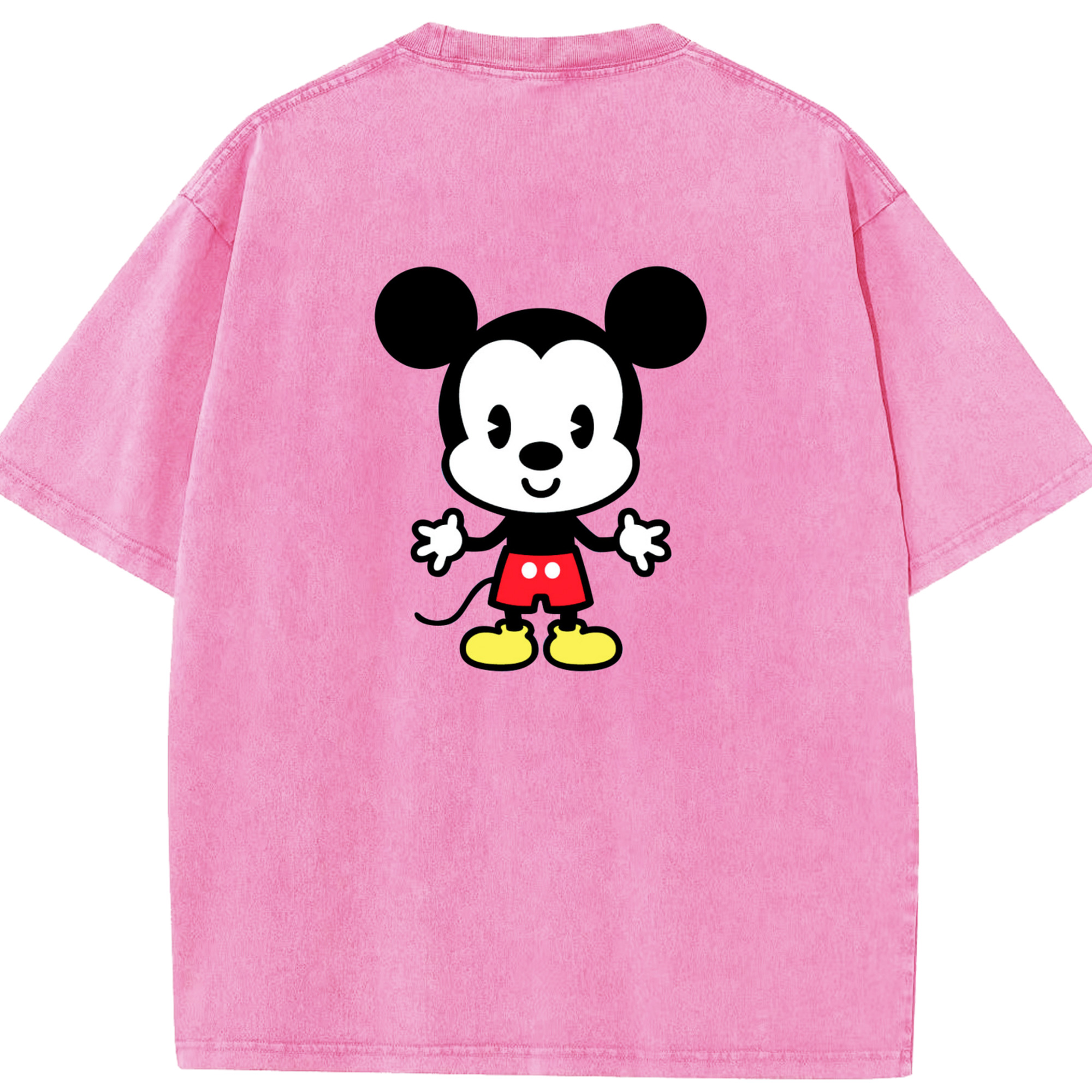 （画像用） ミッキーマウス Mickey Mouse 綿100% ヴィンテージ風 半袖Tシャツ（背面プリント）